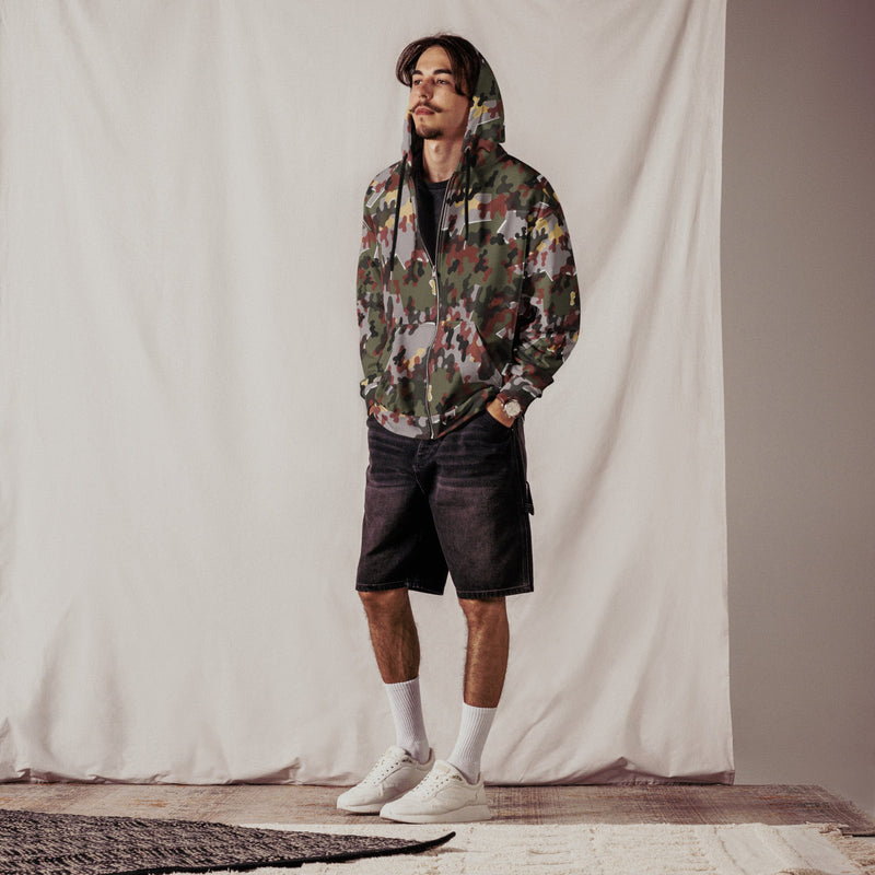 Zelt-tarnmuster Winter CAMO Unisex Zip Hoodie
