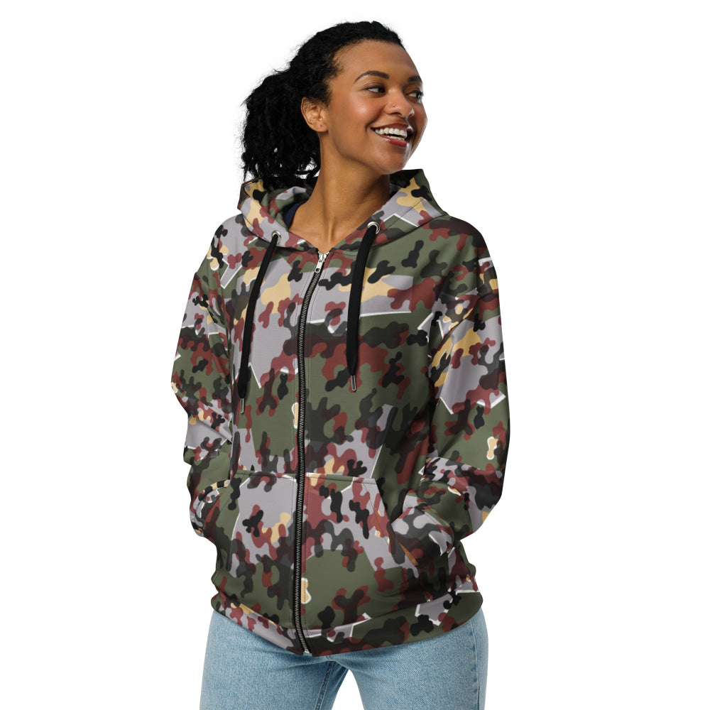 German Zelt-tarnmuster Winter CAMO Unisex zip hoodie - Zip Hoodie