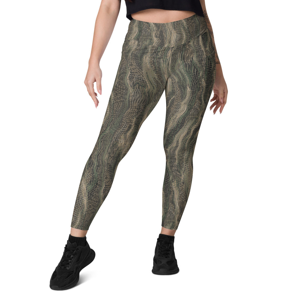 Ghillie Sniper Veil CAMO Leggings with pockets - Womens With Pockets