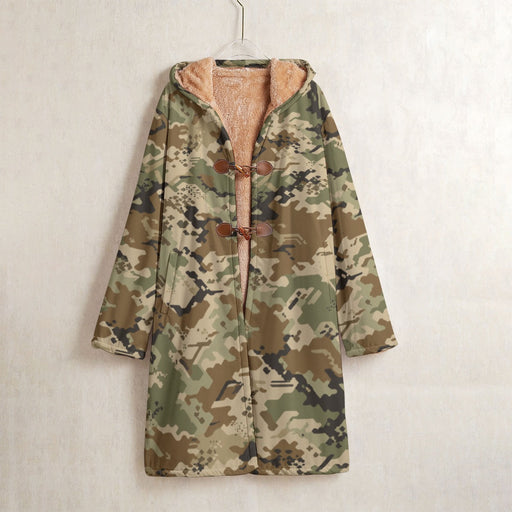 Ghostline Multi-Terrain CAMO Men’s Horn Button Long Fleece Coat - S / White - Jacket