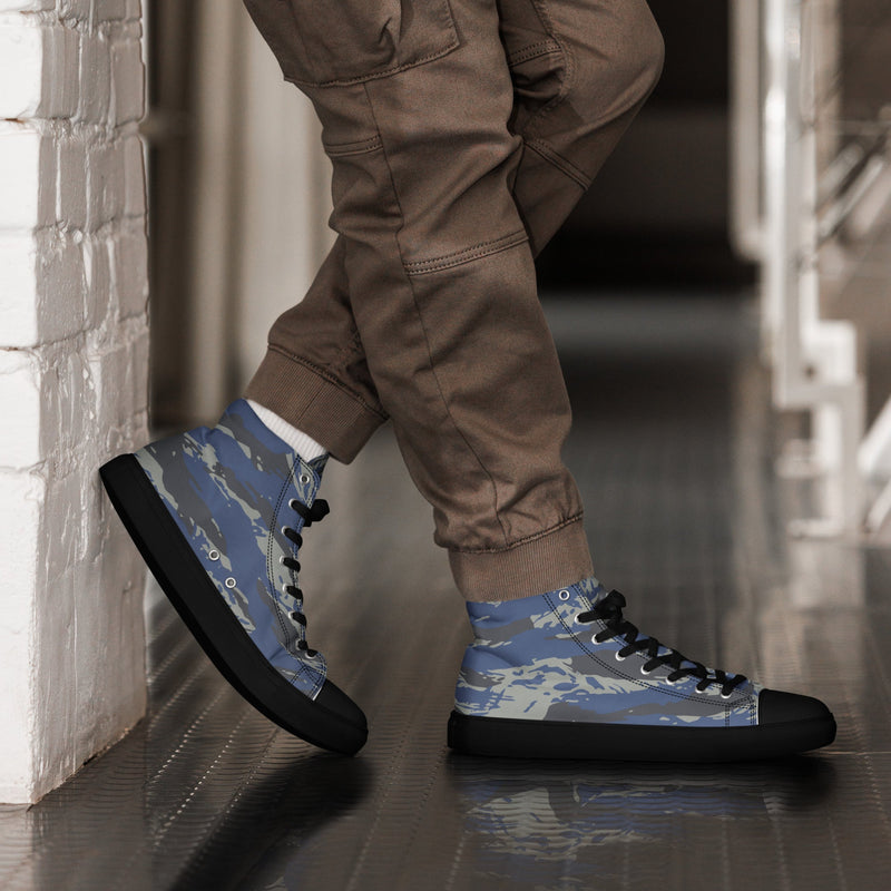 Lizard Greek Air Force CAMO Mens High-Top Canvas Shoes - 5