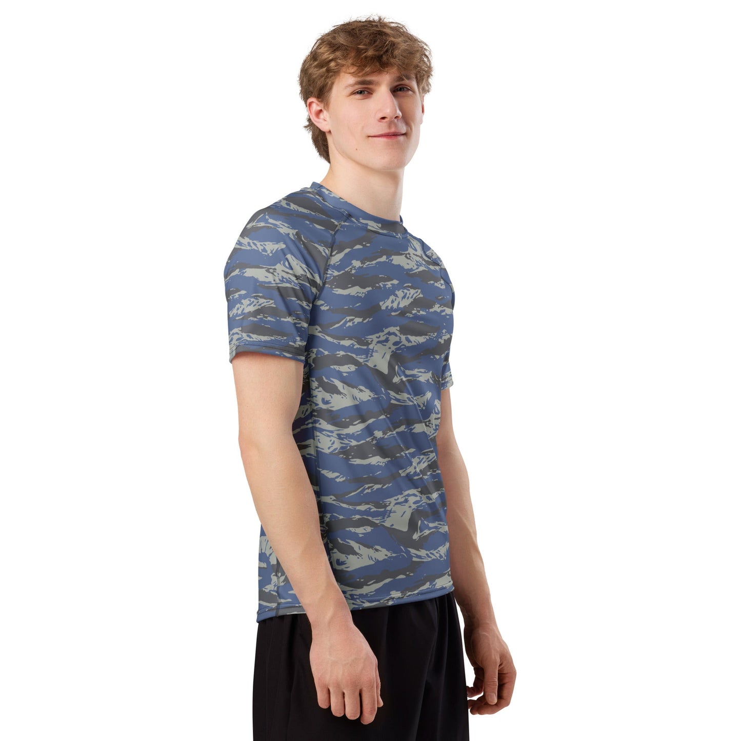 Greek Lizard Air Force CAMO Mens Short-Sleeve Rash Guard - Short-sleeve Guards