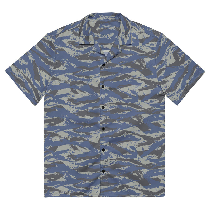 Lizard Greek Air Force CAMO Unisex Short-Sleeve Button Shirt - 2XS