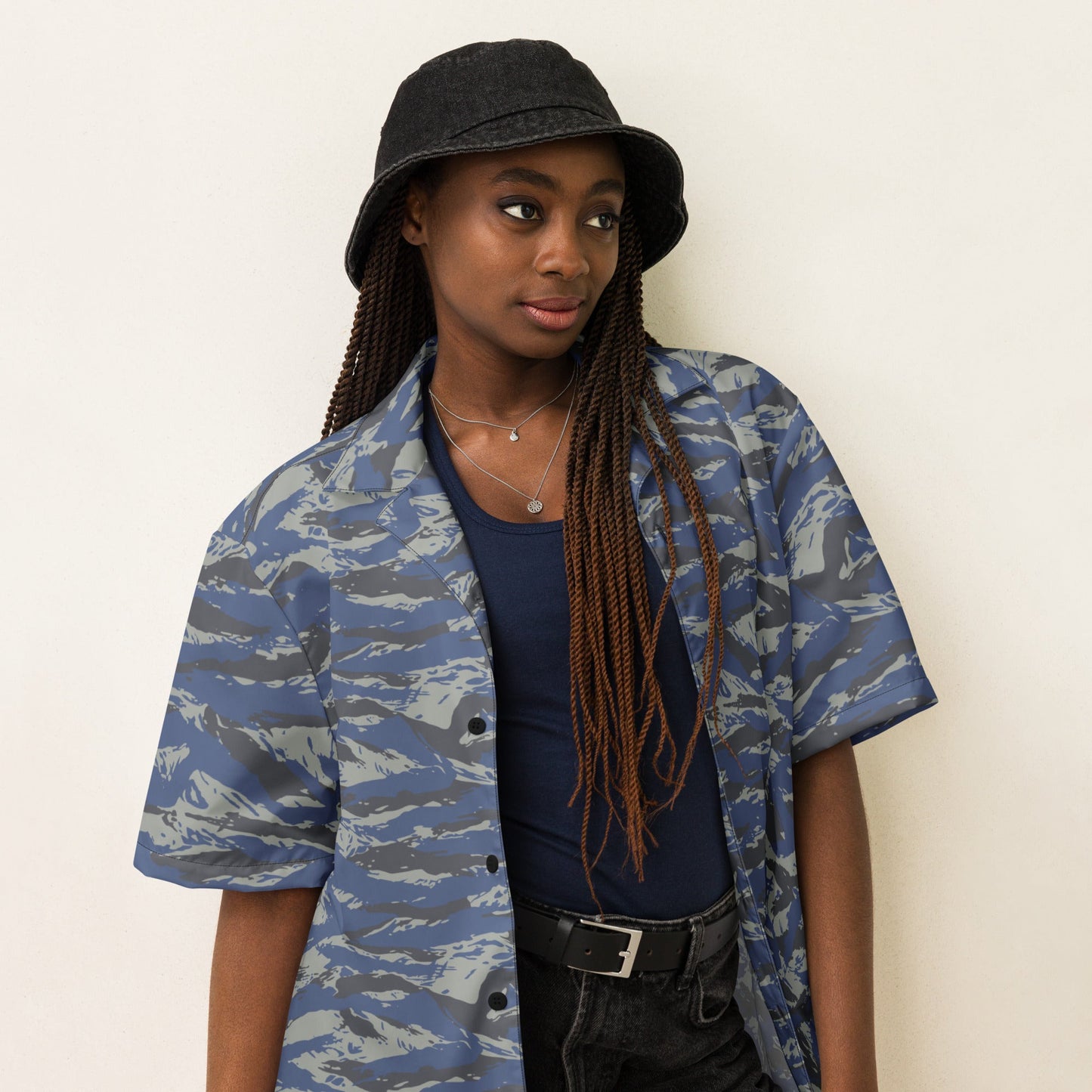 Greek Lizard Air Force CAMO Unisex button shirt - Button Shirts