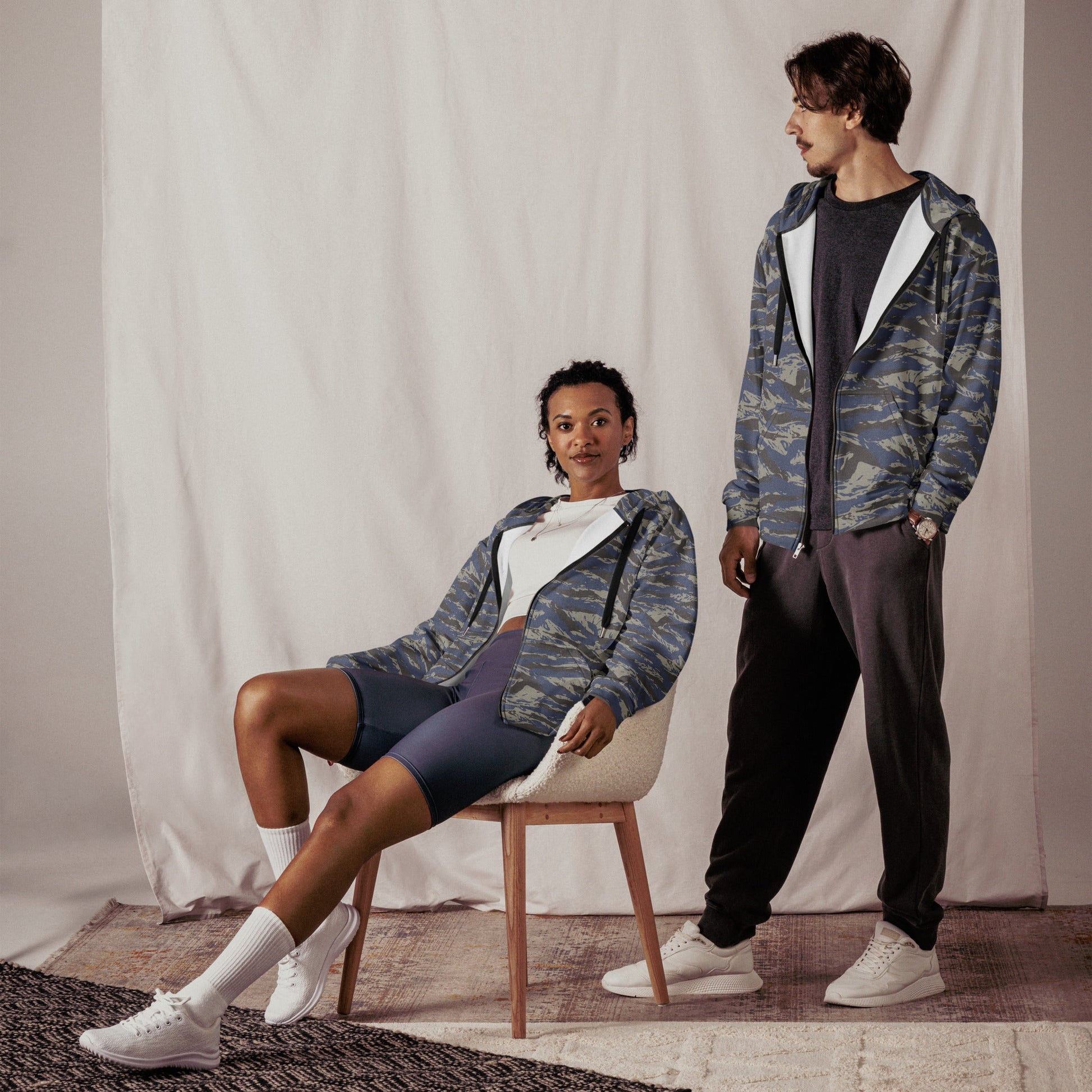 Greek Lizard Air Force CAMO Unisex zip hoodie - Zip Hoodies