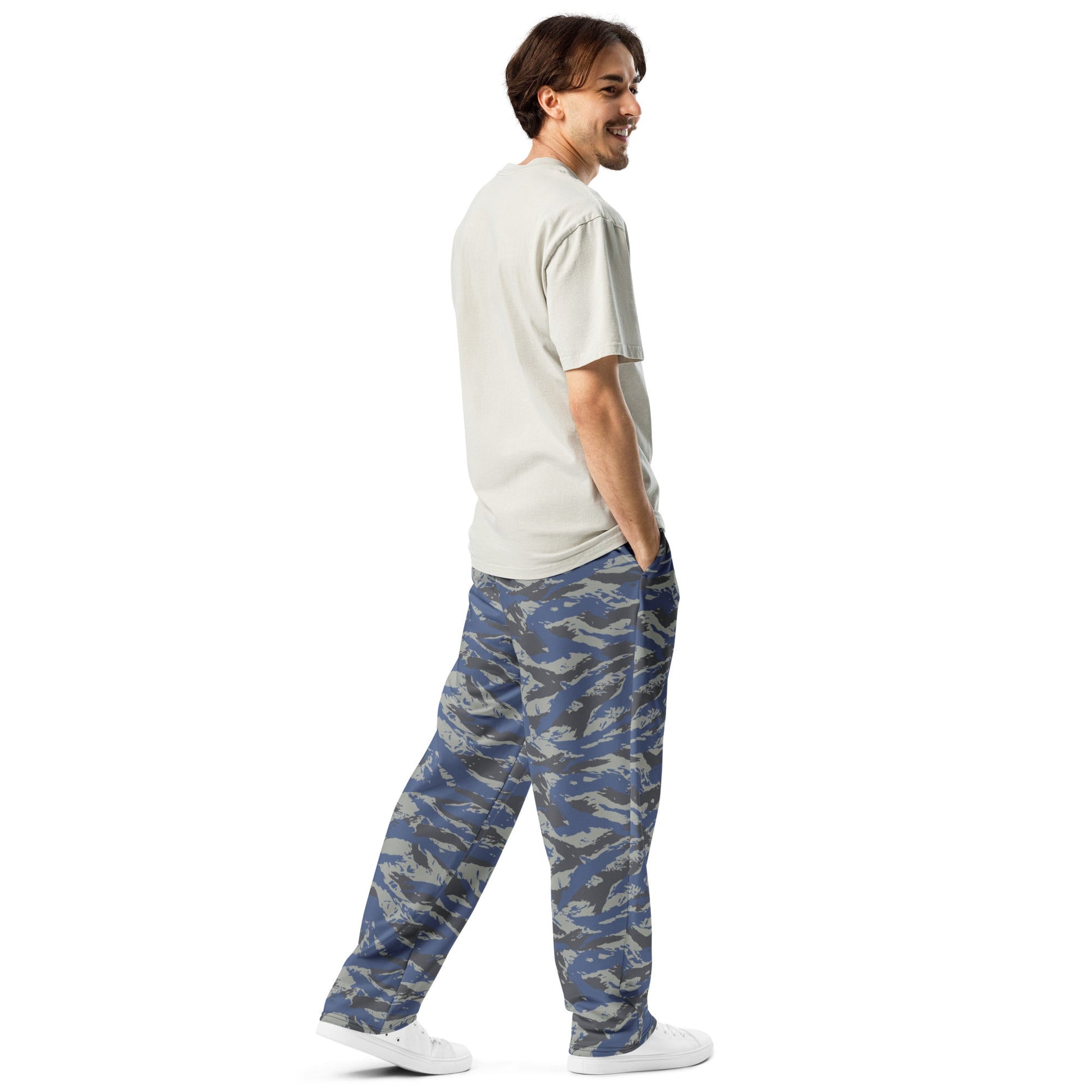 Greek Lizard Air Force CAMO Wide-leg joggers - Joggers
