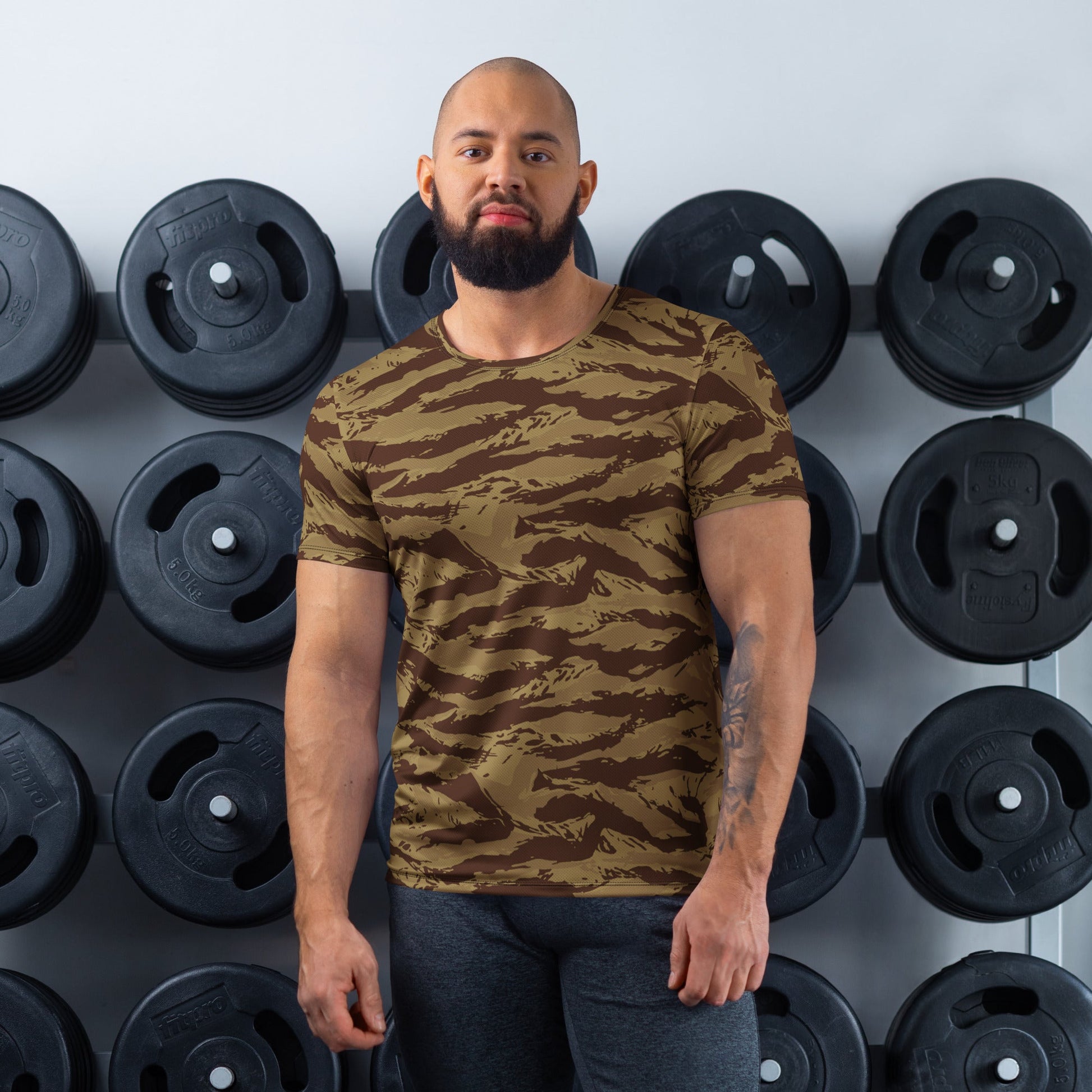 Greek Lizard Desert CAMO Mens Athletic T-Shirt - XS