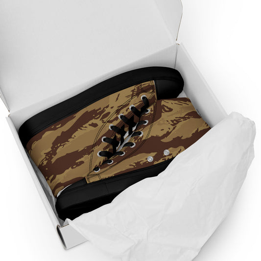 Greek Lizard Desert CAMO Mens high top canvas shoes - High Top Canvas Shoes