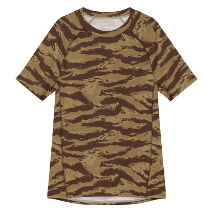 Greek Lizard Desert CAMO Mens Short-Sleeve Rash Guard - 2XS - Short-sleeve Guards