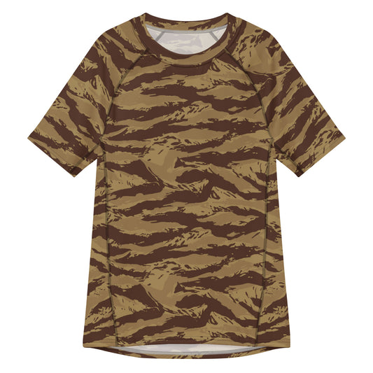 Greek Lizard Desert CAMO Mens Short-Sleeve Rash Guard - 2XS - Short-sleeve Guards