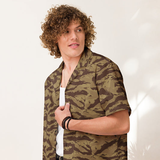 Greek Lizard Desert CAMO Unisex button shirt - Button Shirts