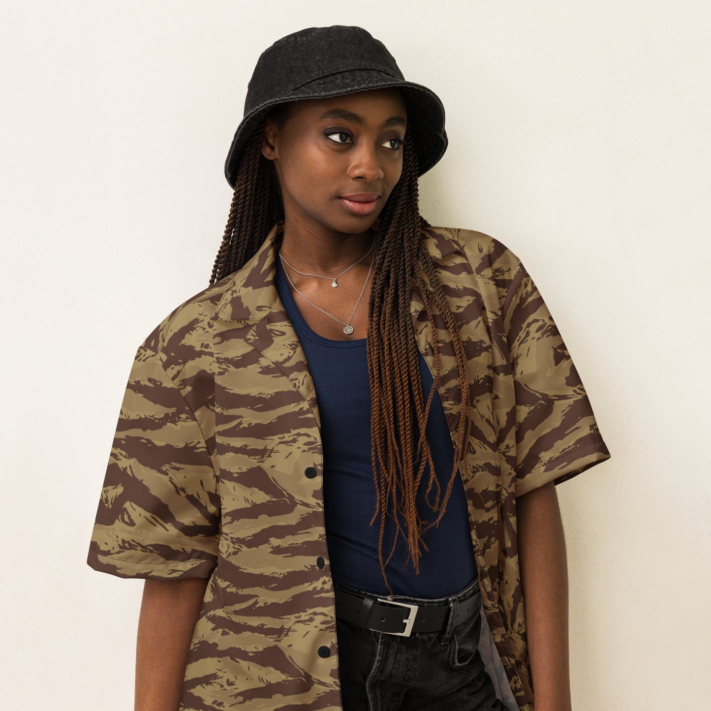 Greek Lizard Desert CAMO Unisex button shirt - Button Shirts