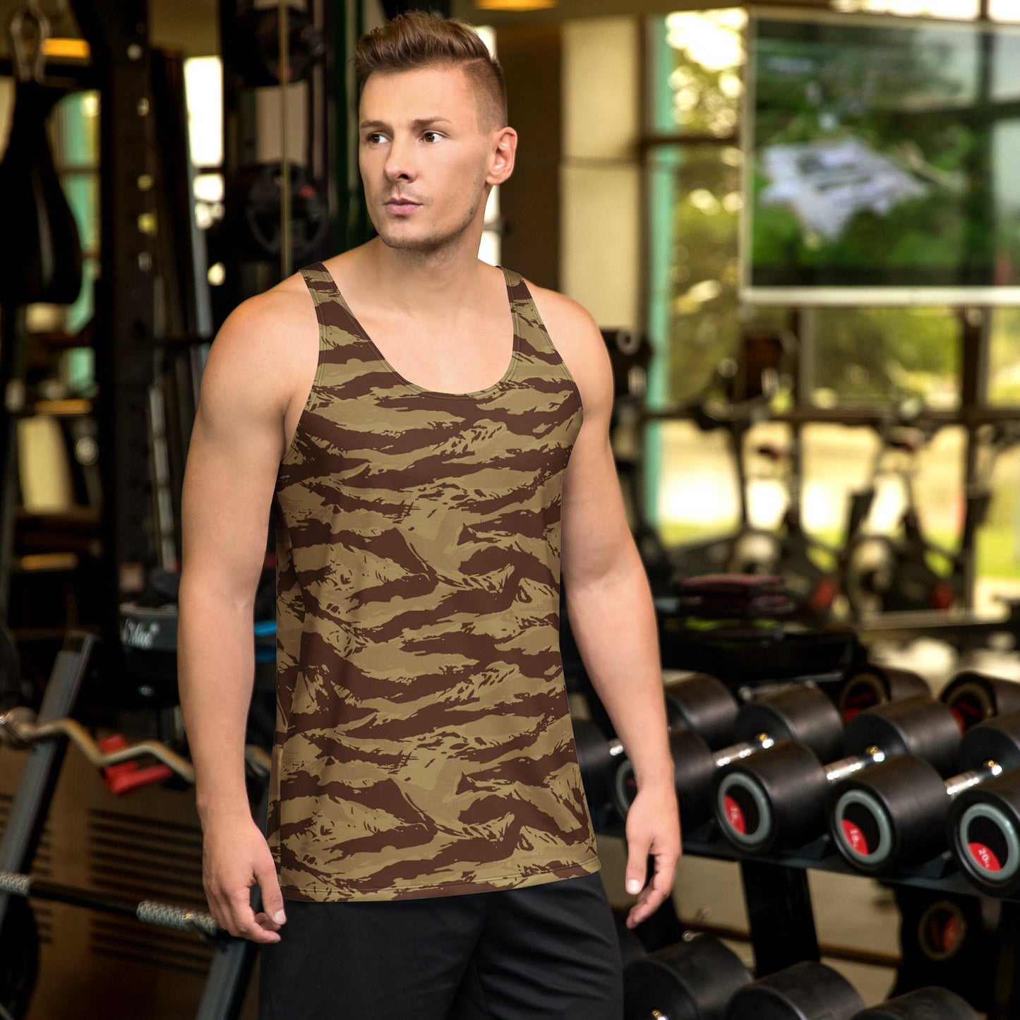 Greek Lizard Desert CAMO Unisex Tank Top - XS - Tops