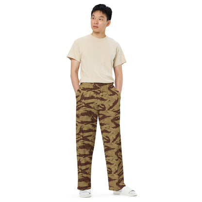 Greek Lizard Desert CAMO unisex wide-leg pants - Wide-leg Pants