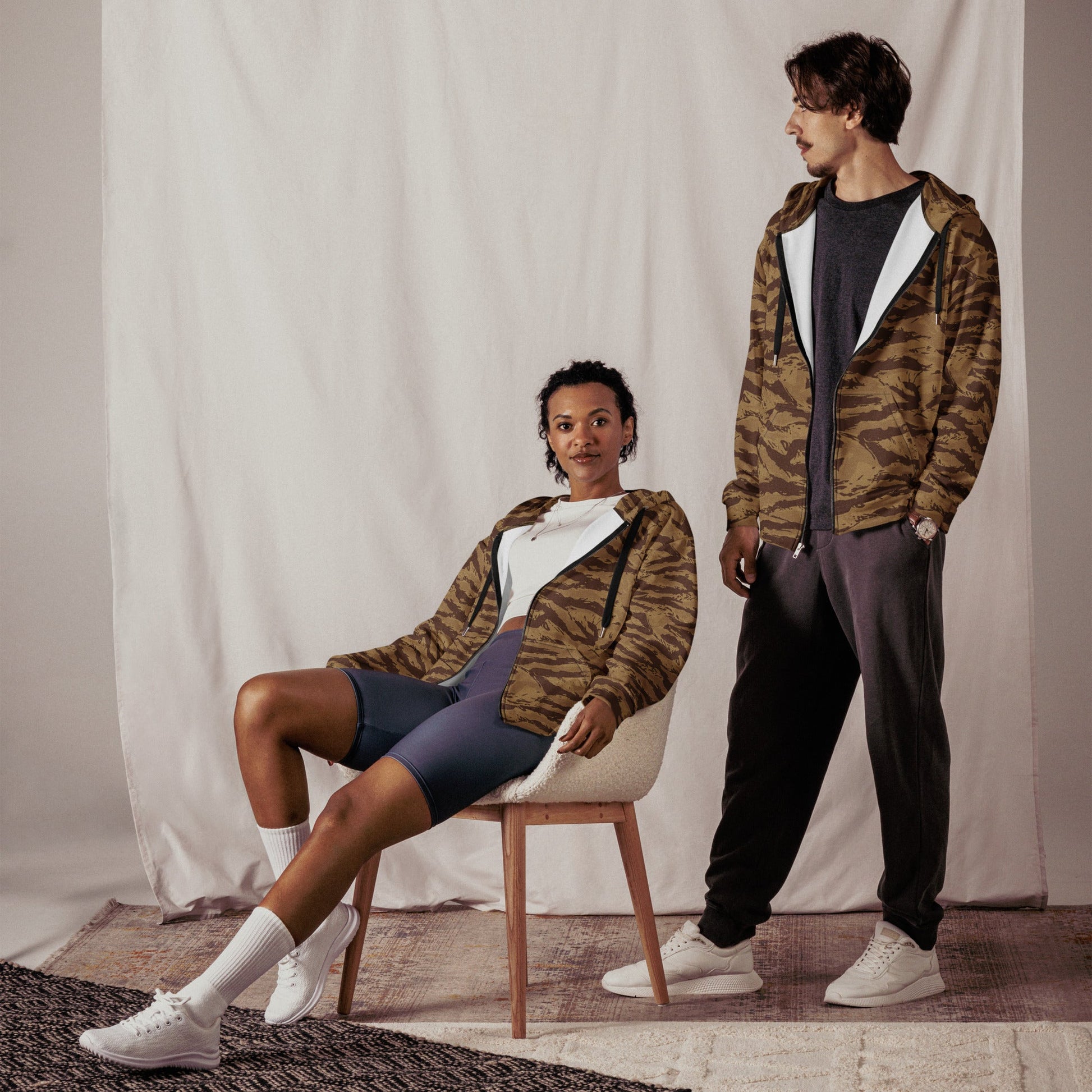 Greek Lizard Desert CAMO Unisex zip hoodie - Zip Hoodies