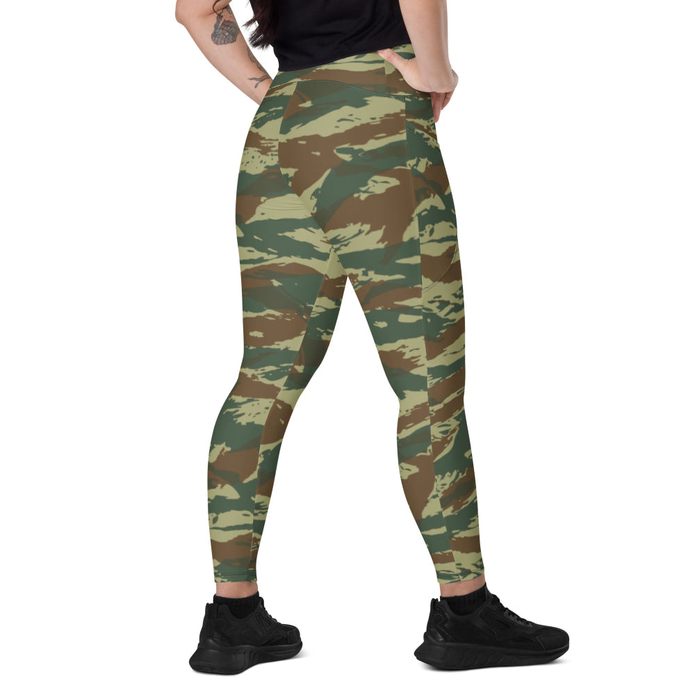 Greek Lizard CAMO Leggings with pockets - 2XS - Womens With Pockets