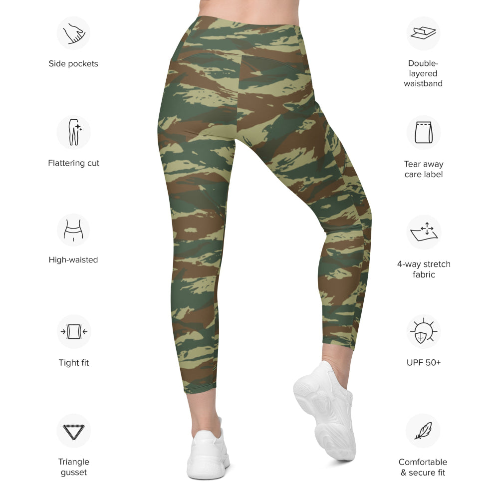 Greek Lizard CAMO Leggings with pockets - Womens With Pockets