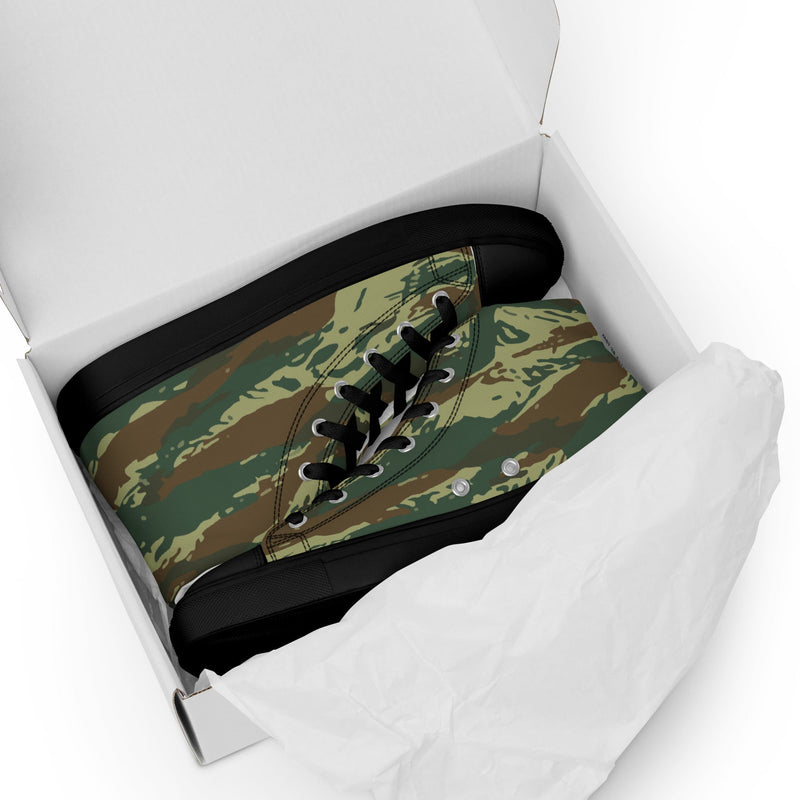 Lizard Greek Woodland CAMO Mens High-Top Canvas Shoes