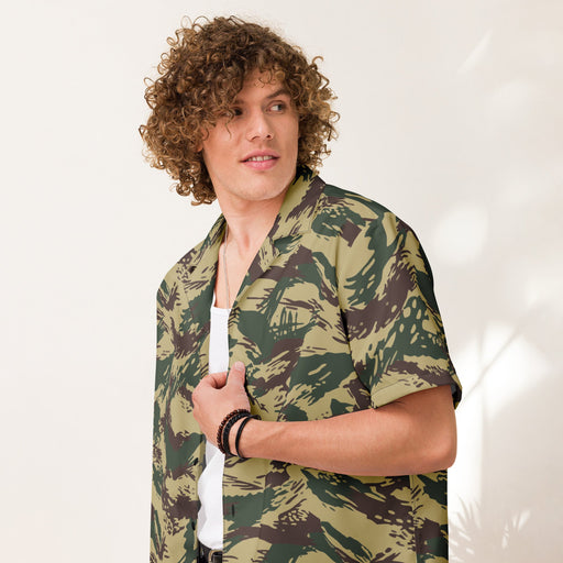 Lizard Greek Naval Special Warfare CAMO Unisex Short-Sleeve Button Shirt - Button-Up