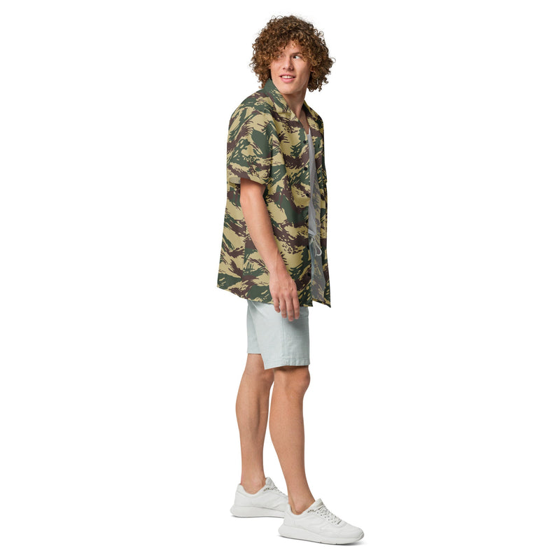 Lizard Greek Naval Special Warfare CAMO Unisex Short-Sleeve Button Shirt - Button-Up