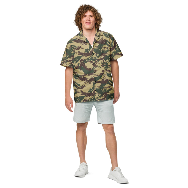 Lizard Greek Naval Special Warfare CAMO Unisex Short-Sleeve Button Shirt - Button-Up