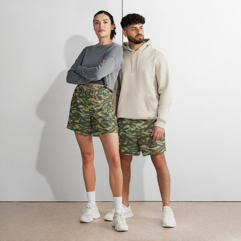 Lizard Greek Woodland CAMO Unisex Athletic Long Shorts