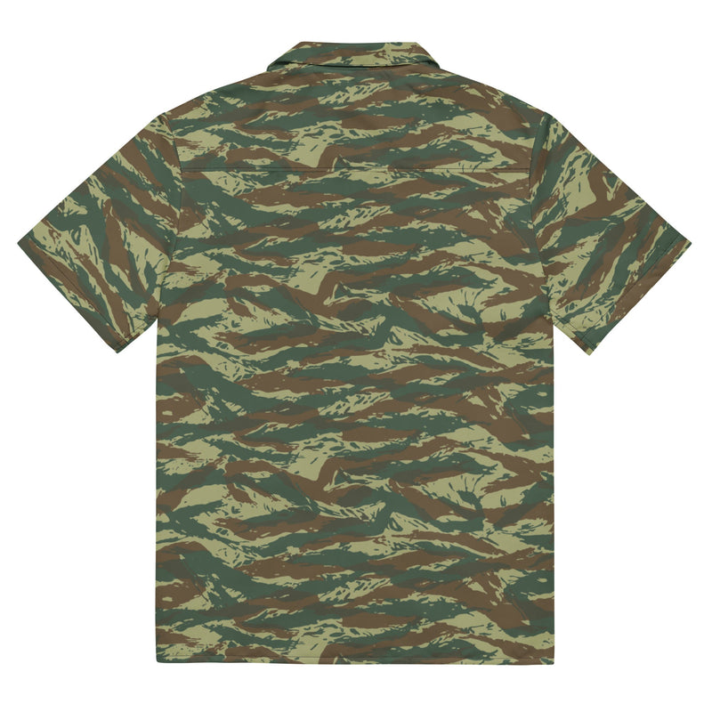 Lizard Greek Woodland CAMO Unisex Short-Sleeve Button Shirt - Button-Up