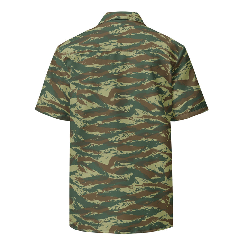 Lizard Greek Woodland CAMO Unisex Short-Sleeve Button Shirt - Button-Up