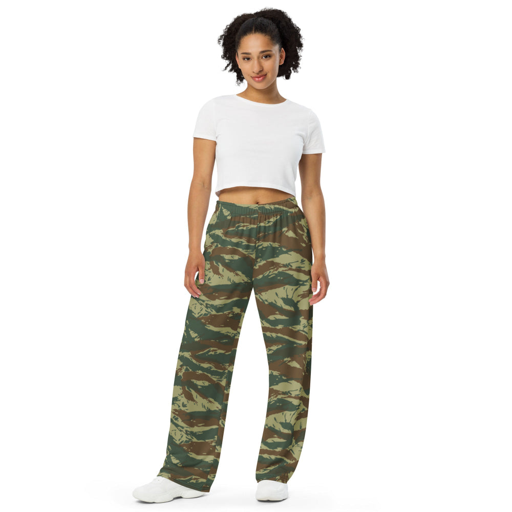 Greek Lizard CAMO unisex wide-leg pants - Unisex Wide-Leg Pants