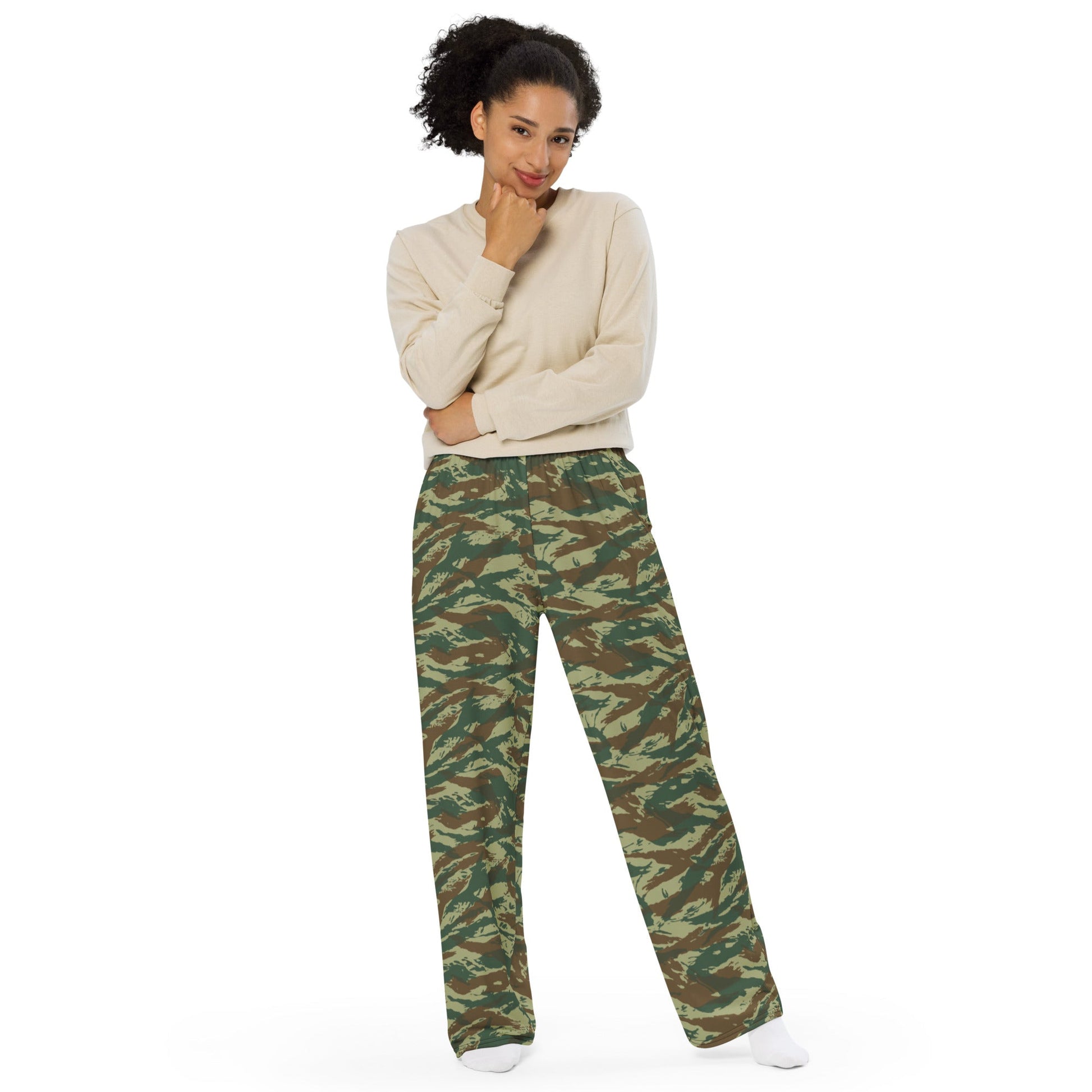 Greek Lizard CAMO unisex wide leg pants Wide Pants
