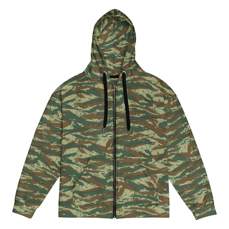 Lizard Greek Woodland CAMO Unisex Zip Hoodie - 2XS