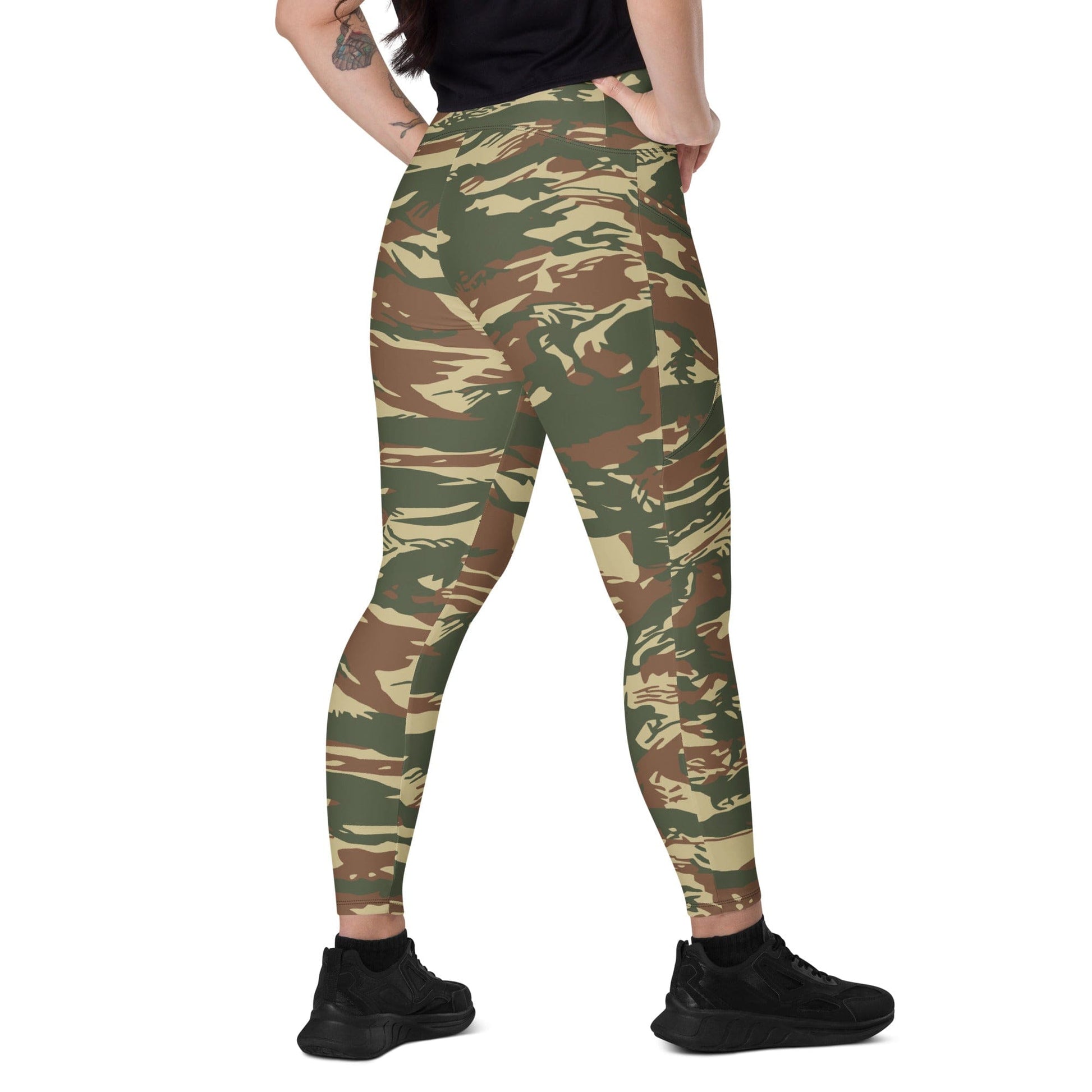 Greek Navy Special Forces (DYK) Lizard CAMO Leggings with pockets - 2XS - Womens With Pockets