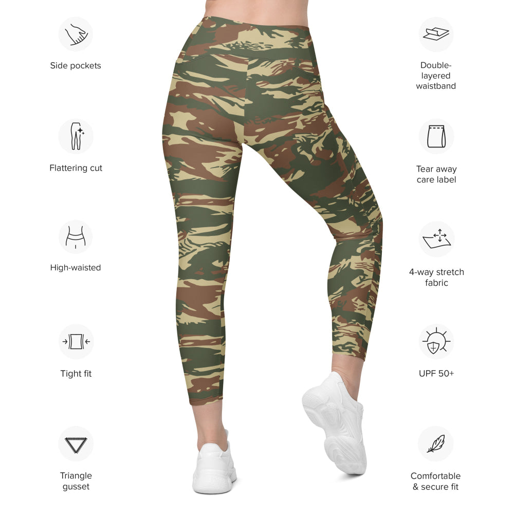 Greek Navy Special Forces (DYK) Lizard CAMO Leggings with pockets - Womens With Pockets