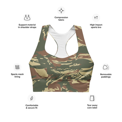 Greek Navy Special Forces (DYK) Lizard CAMO Longline sports bra - Womens Sports Bra