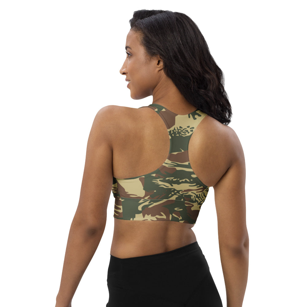 Greek Navy Special Forces (DYK) Lizard CAMO Longline sports bra - Womens Sports Bra