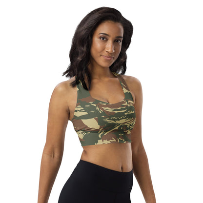 Greek Navy Special Forces (DYK) Lizard CAMO Longline sports bra - Womens Sports Bra