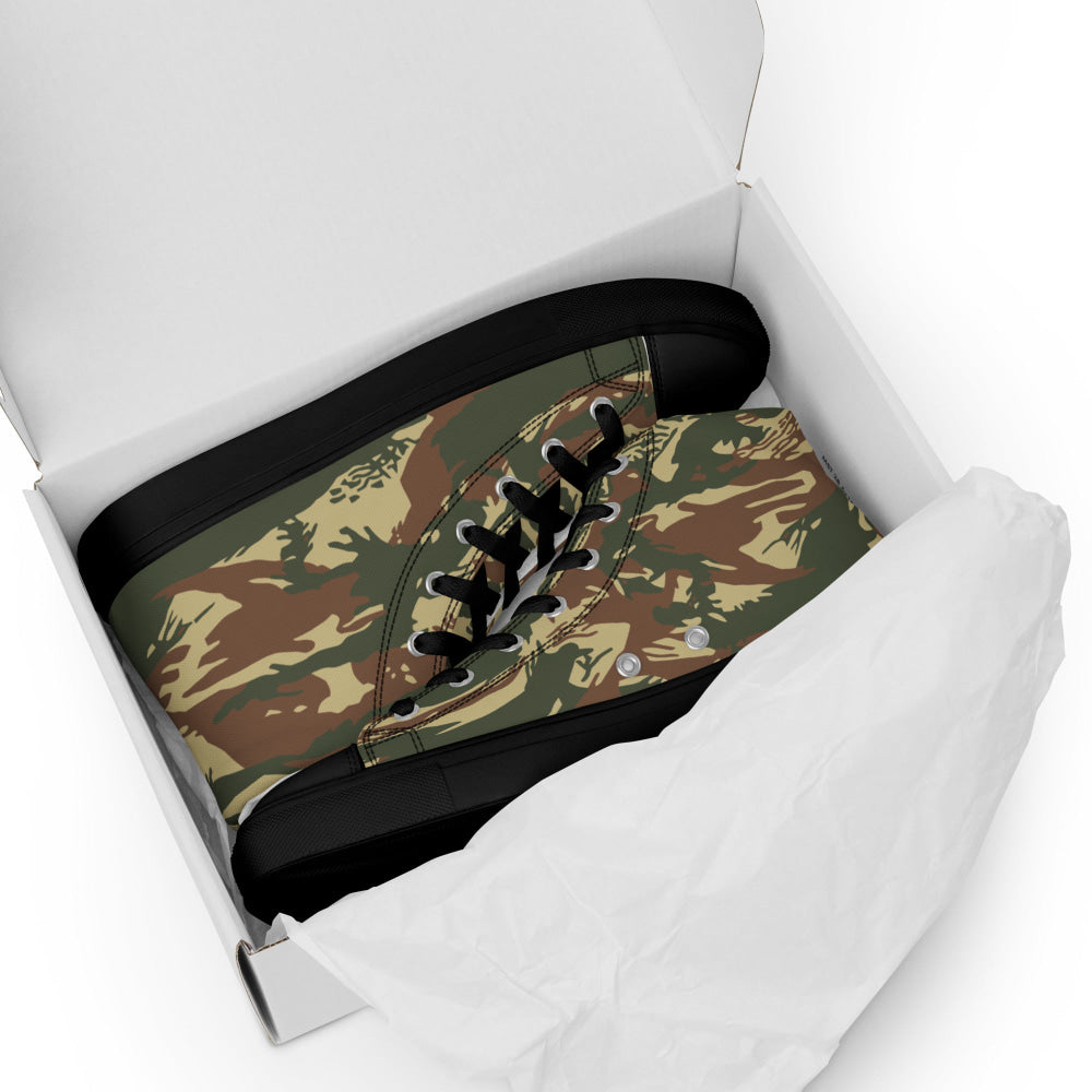 Greek Navy Special Forces (DYK) Lizard CAMO Men’s high top canvas shoes - Mens High Top Canvas Shoes