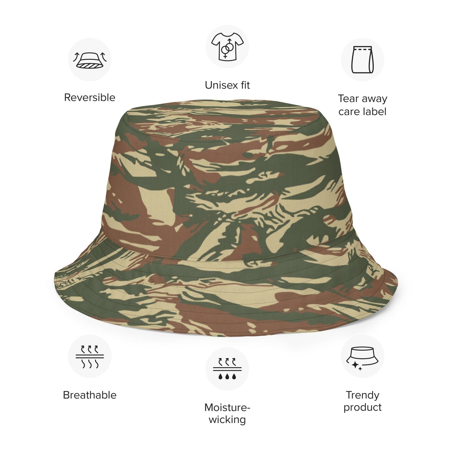 Greek Navy Special Forces (DYK) Lizard CAMO Reversible bucket hat - Bucket Hat