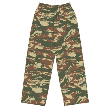 Greek Navy Special Forces (DYK) Lizard CAMO unisex wide-leg pants - 2XS - Unisex Wide-Leg Pants