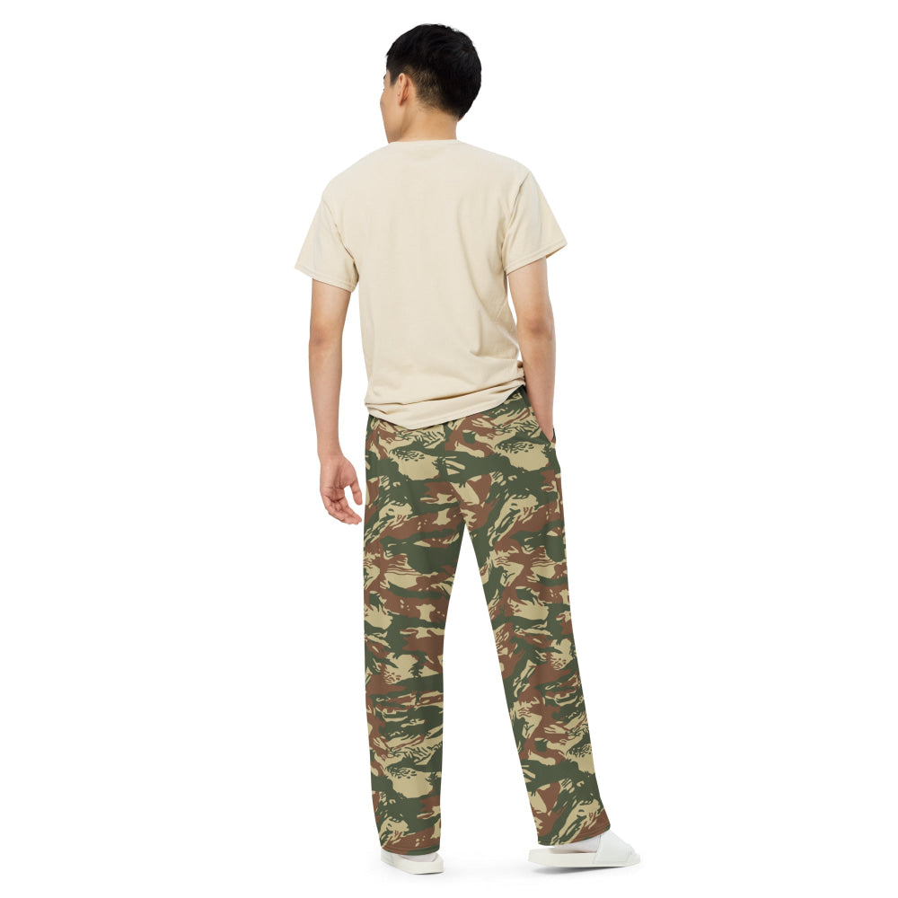 Greek Navy Special Forces (DYK) Lizard CAMO unisex wide-leg pants - Unisex Wide-Leg Pants