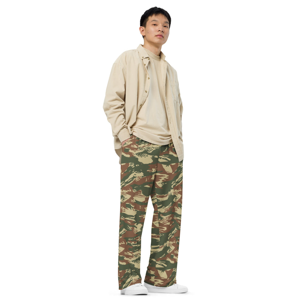 Greek Navy Special Forces (DYK) Lizard CAMO unisex wide-leg pants - Unisex Wide-Leg Pants