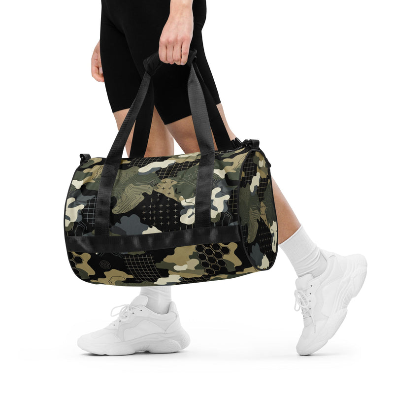 Gridveil Circuit Woodland CAMO Gym Bag