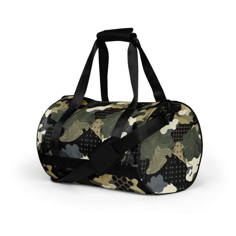 Gridveil Circuit Woodland CAMO Gym Bag