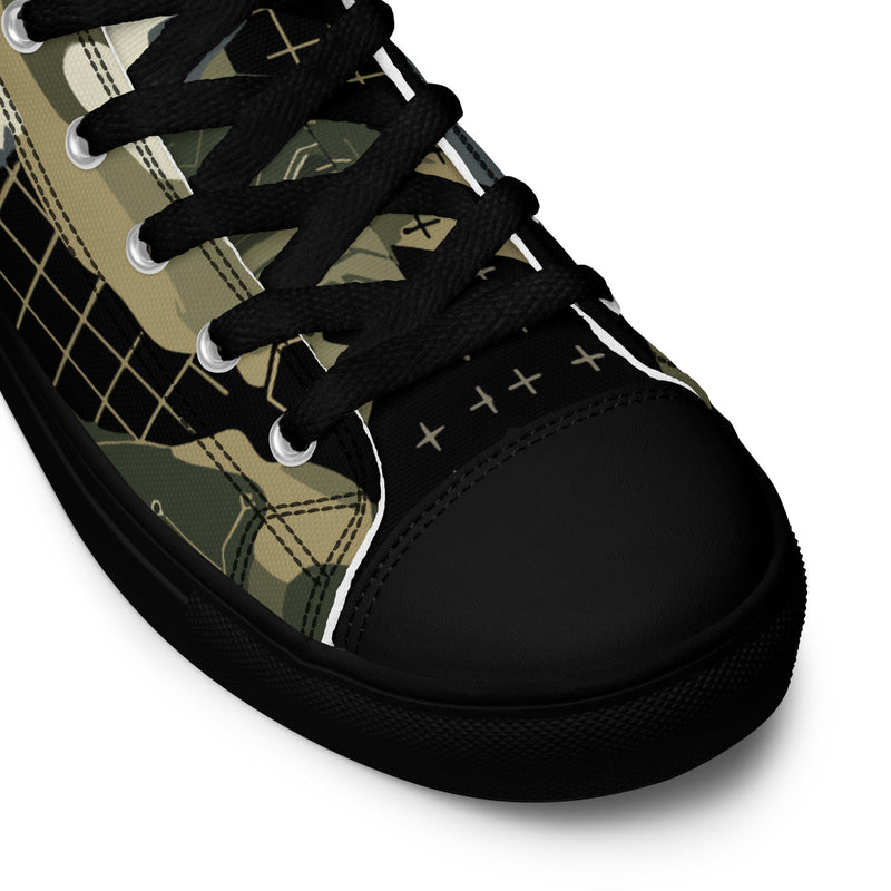 Gridveil Circuit Woodland CAMO Mens High-Top Canvas Shoes