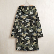 Gridveil Circuit Woodland CAMO Men’s Horn Button Long Fleece Coat - Jacket