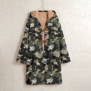Gridveil Circuit Woodland CAMO Men’s Horn Button Long Fleece Coat - S / White - Jacket