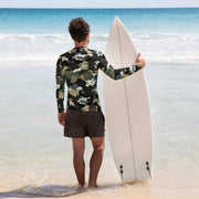 Gridveil Circuit Woodland CAMO Mens Long-Sleeve Rash Guard - LS