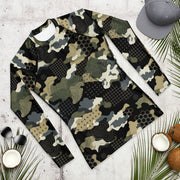 Gridveil Circuit Woodland CAMO Mens Long-Sleeve Rash Guard - LS