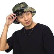 Gridveil Circuit Woodland CAMO Reversible Bucket Hat - Head