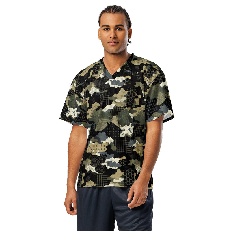Gridveil Circuit Woodland CAMO Unisex American Football Jersey